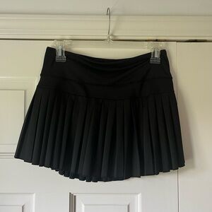 Black Skater Mini Skirt with Pleats